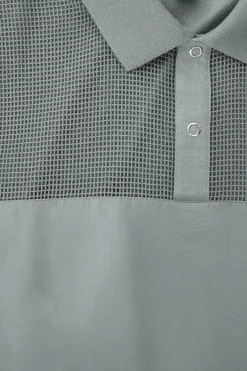 Sale COS KOSZULKA POLO Z SIATECZKOWYM PANELEM Grey