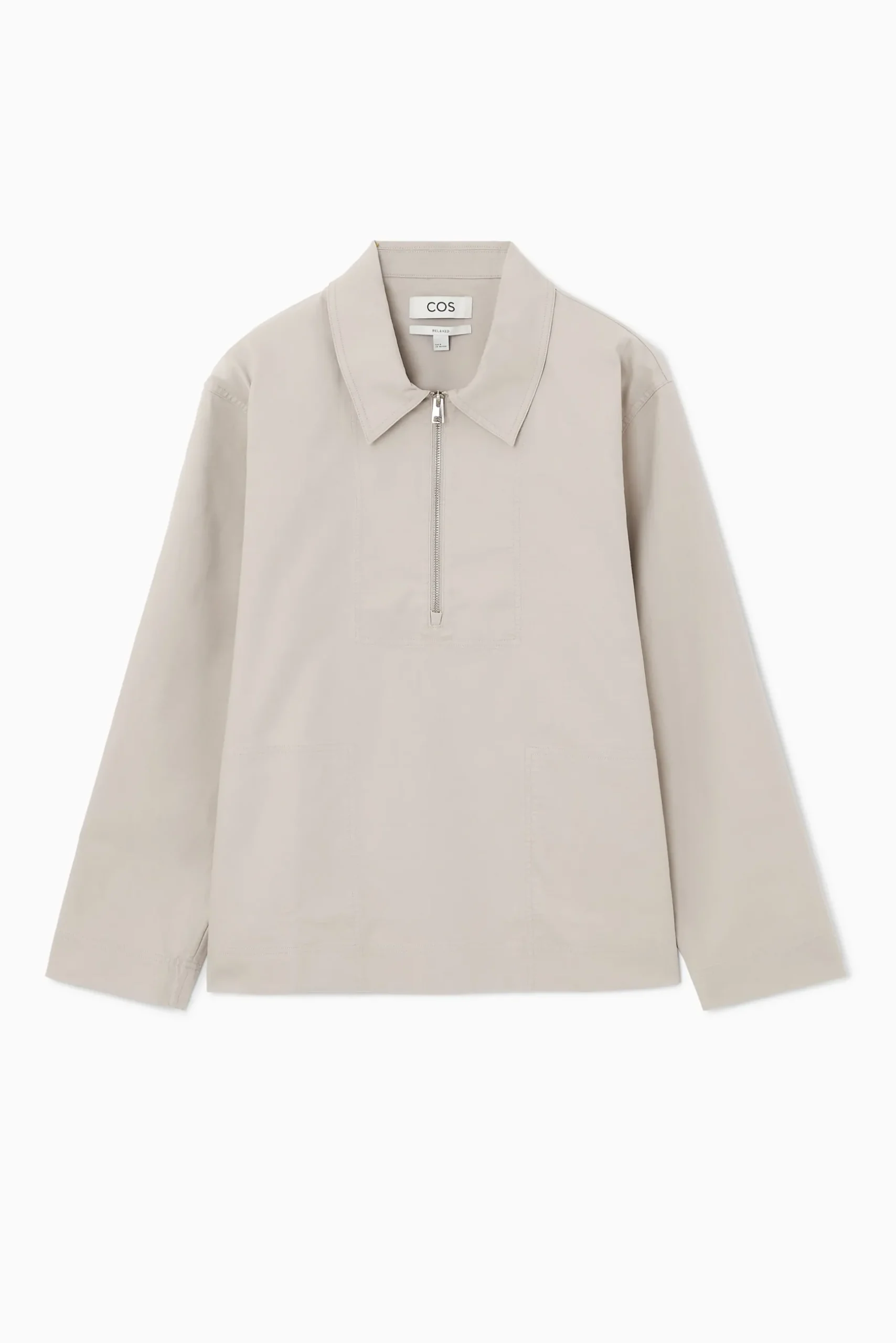Clearance COS KOSZULKA POLO Z ZAMKIEM Stone