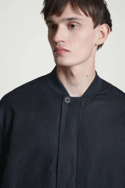 Fashion COS KURTKA BOMBERKA Z LNEM Indygo