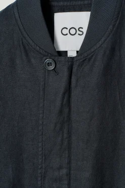 Fashion COS KURTKA BOMBERKA Z LNEM Indygo