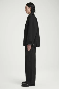 Fashion COS KURTKA POLOWA ZE SKÓRZANYM KOŁNIERZYKIEM Czarny