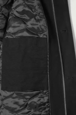 Fashion COS KURTKA POLOWA ZE SKÓRZANYM KOŁNIERZYKIEM Czarny