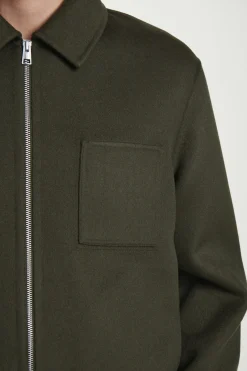 Hot COS KURTKA Z DWUSTRONNEJ MIESZANKI Z WEŁNĄ W JODEŁKĘ Khaki