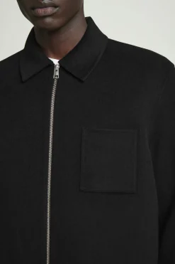 Fashion COS KURTKA Z DWUSTRONNEJ MIESZANKI Z WEŁNĄ W JODEŁKĘ Czarny