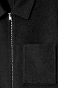 Fashion COS KURTKA Z DWUSTRONNEJ MIESZANKI Z WEŁNĄ W JODEŁKĘ Czarny