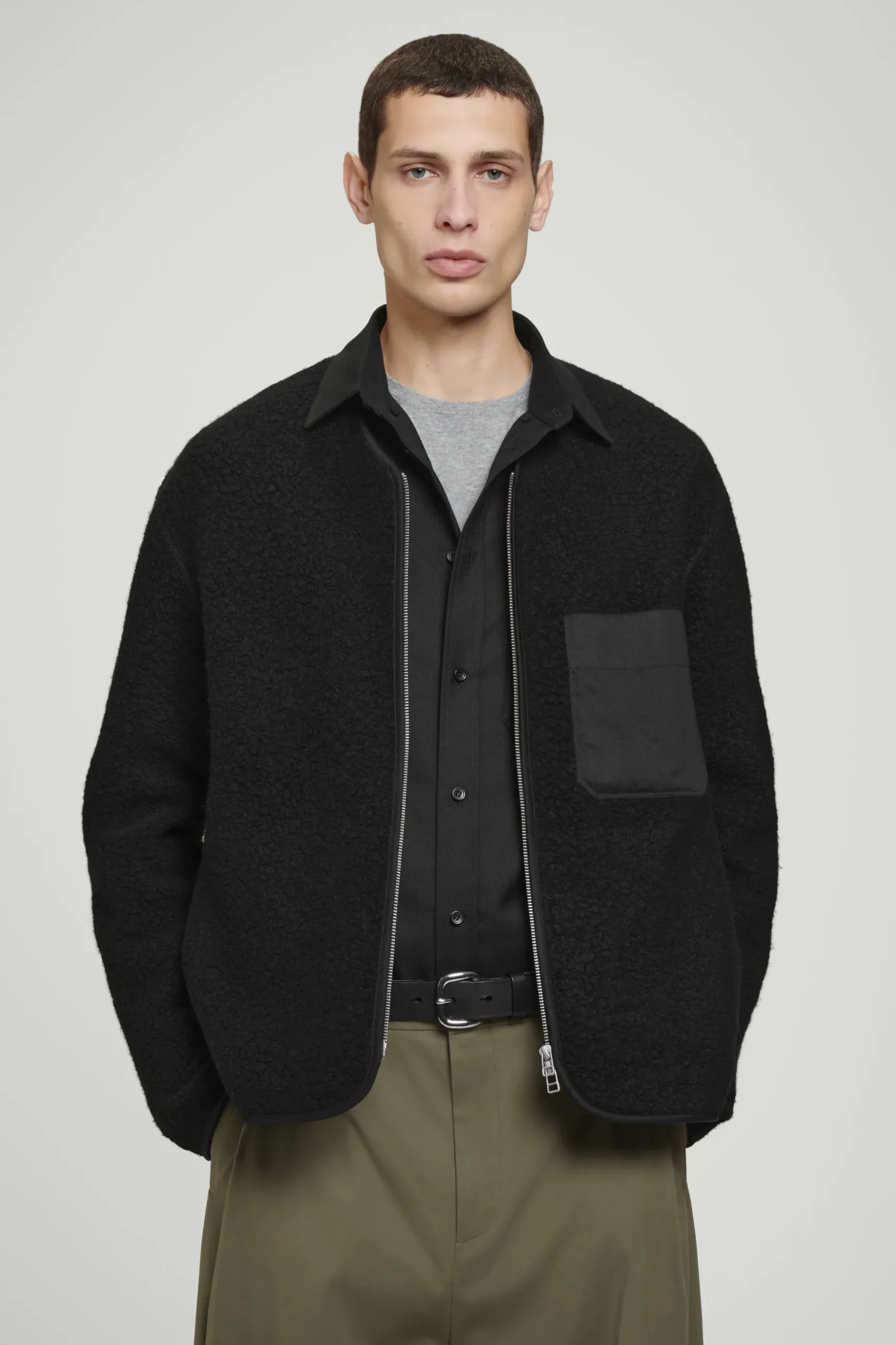 Fashion COS KURTKA Z POLAREM Czarny