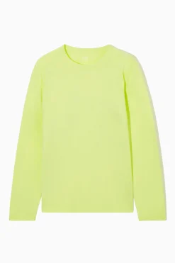 Fashion COS LEKKI T-SHIRT Z DŁUGIM RĘKAWEM Jasnożółty