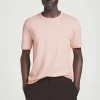 Fashion COS LEKKI T-SHIRT ZE SZCZOTKOWANEJ BAWEŁNY Morelowy
