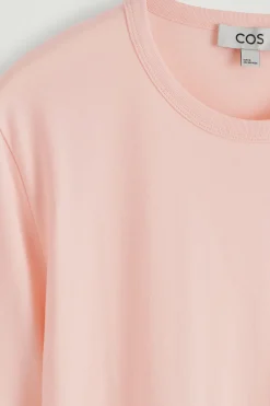 Fashion COS LEKKI T-SHIRT ZE SZCZOTKOWANEJ BAWEŁNY Morelowy