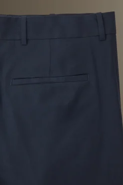 Fashion COS LEKKIE WEŁNIANE SPODNIE Z PROSTYMI NOGAWKAMI Granatowy