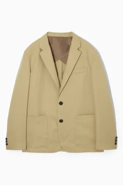 Fashion COS LINEN AND COTTONBLEND BLAZER Beżowy