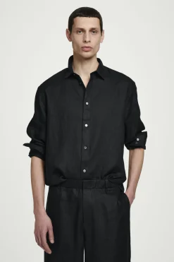 Fashion COS LNIANA KOSZULA Z DŁUGIM RĘKAWEM – RELAXED FIT Czarny