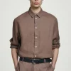 Discount COS LNIANA KOSZULA Z DŁUGIM RĘKAWEM – RELAXED FIT Szarobrązowy
