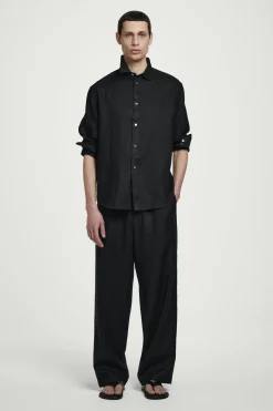 Fashion COS LNIANA KOSZULA Z DŁUGIM RĘKAWEM – RELAXED FIT Czarny