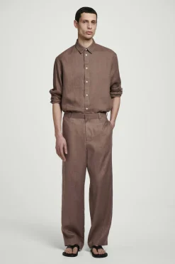 Discount COS LNIANA KOSZULA Z DŁUGIM RĘKAWEM – RELAXED FIT Szarobrązowy