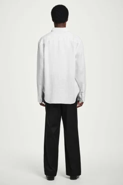 New COS LNIANA KOSZULA Z DŁUGIM RĘKAWEM – RELAXED FIT Biały