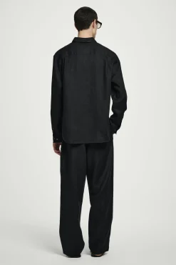Fashion COS LNIANA KOSZULA Z DŁUGIM RĘKAWEM – RELAXED FIT Czarny