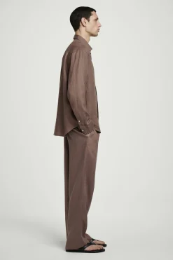 Discount COS LNIANA KOSZULA Z DŁUGIM RĘKAWEM – RELAXED FIT Szarobrązowy