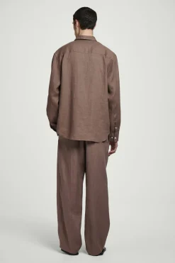 Discount COS LNIANA KOSZULA Z DŁUGIM RĘKAWEM – RELAXED FIT Szarobrązowy