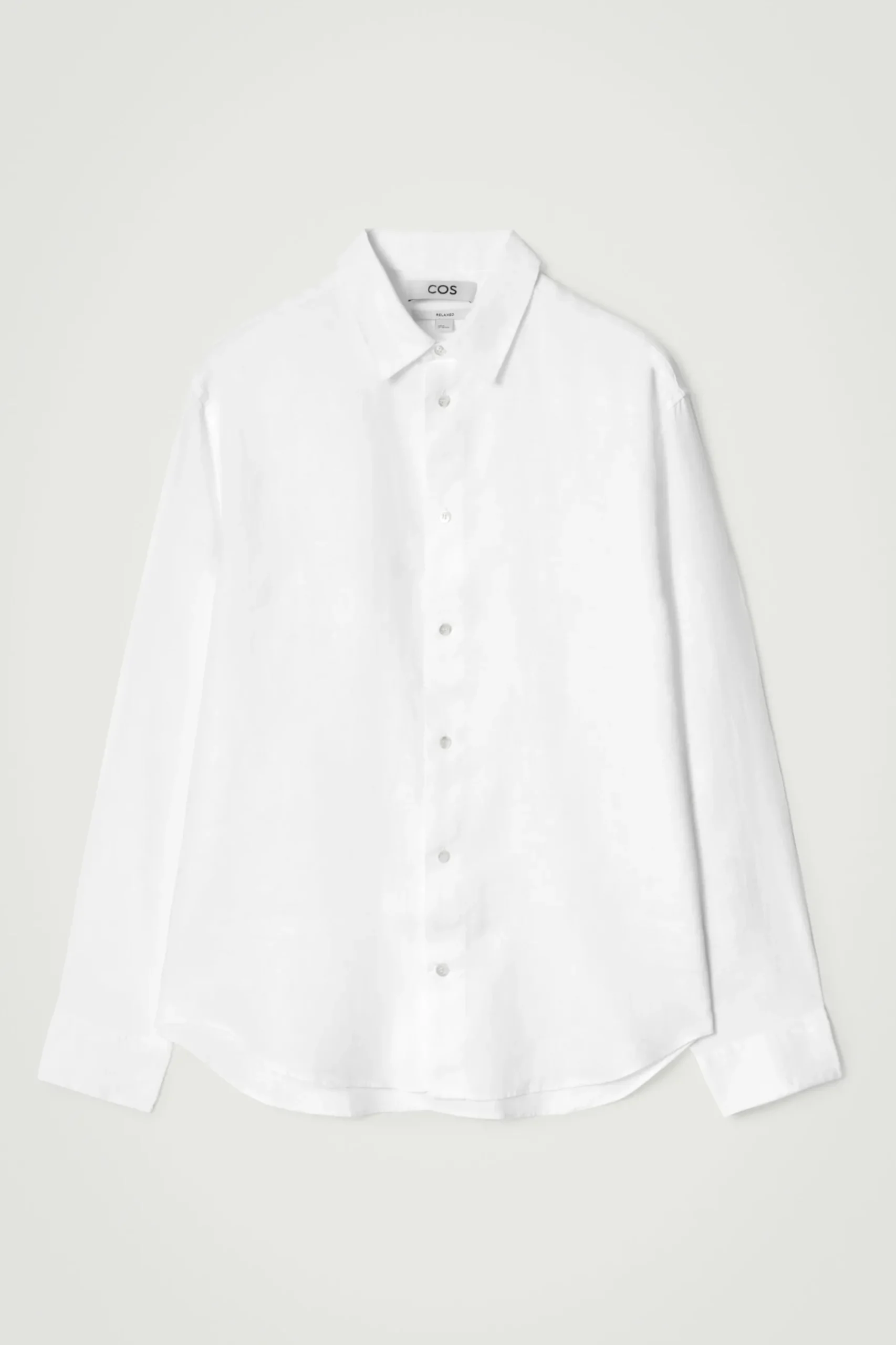 New COS LNIANA KOSZULA Z DŁUGIM RĘKAWEM – RELAXED FIT Biały