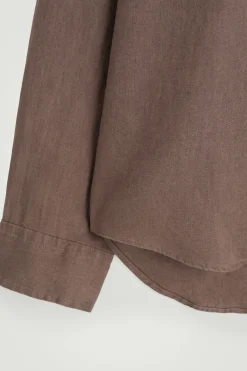 Discount COS LNIANA KOSZULA Z DŁUGIM RĘKAWEM – RELAXED FIT Szarobrązowy