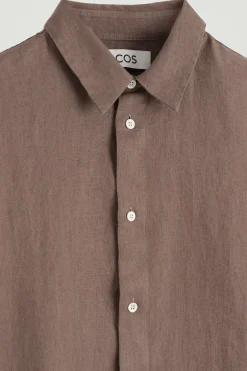 Discount COS LNIANA KOSZULA Z DŁUGIM RĘKAWEM – RELAXED FIT Szarobrązowy