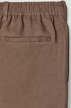 Outlet COS LNIANE SPODNIE Z PROSTYMI NOGAWKAMI Brązowy