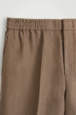 Discount COS LNIANE SZORTY Z ELASTYCZNĄ TALIĄ Brązowy
