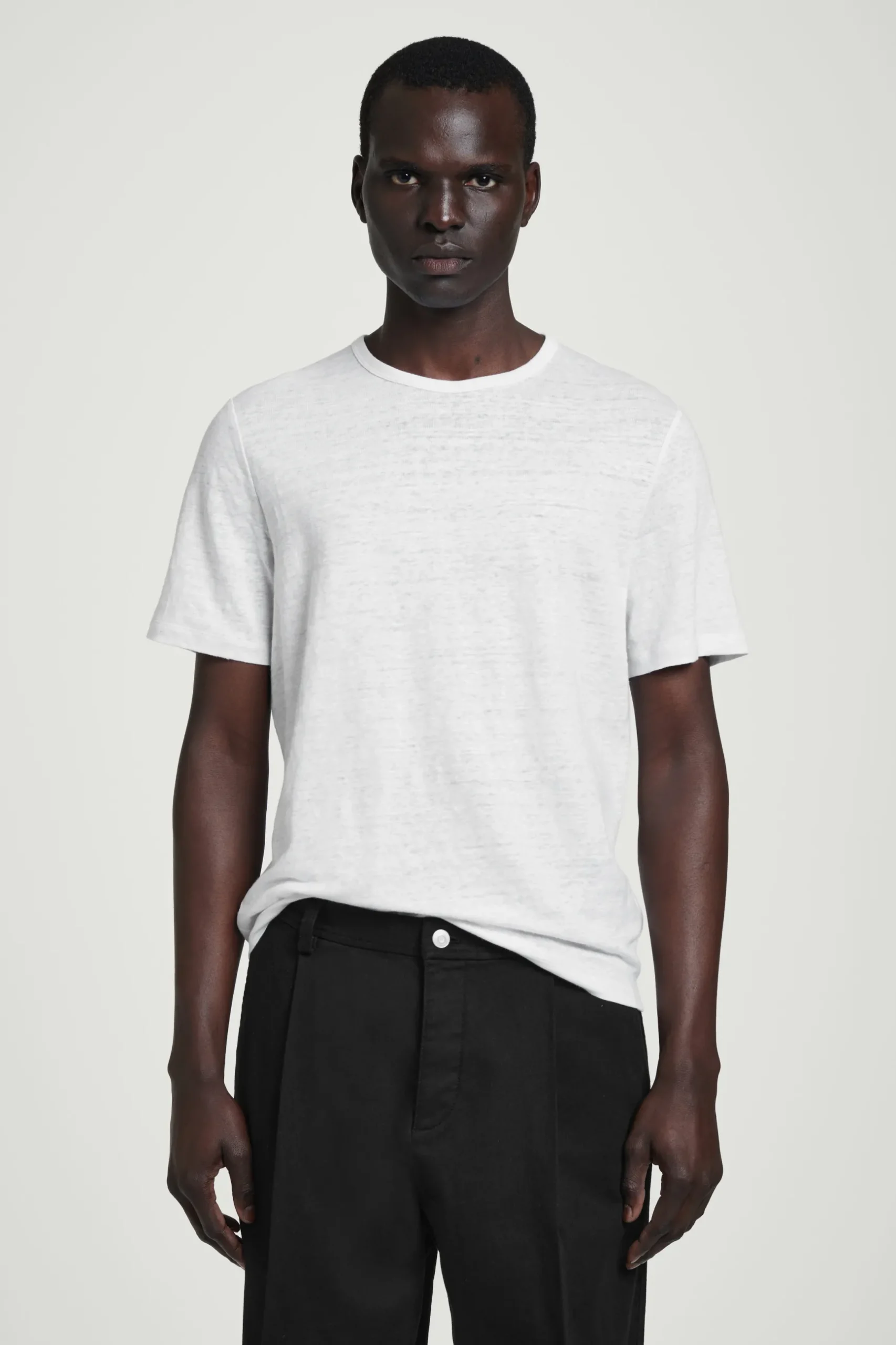 Discount COS LNIANY T-SHIRT Biały