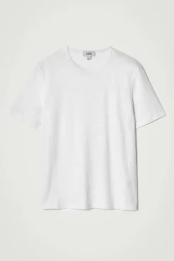 Discount COS LNIANY T-SHIRT Biały