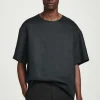 Best COS LNIANY T-SHIRT O LUŹNYM KROJU Granatowy