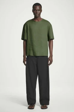 Online COS LNIANY T-SHIRT O LUŹNYM KROJU Zielony