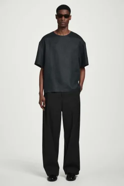 Best COS LNIANY T-SHIRT O LUŹNYM KROJU Granatowy