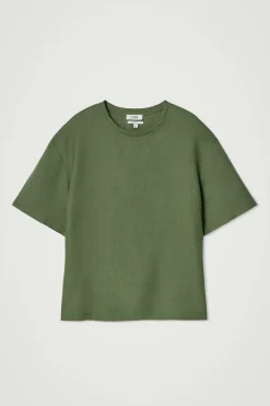Online COS LNIANY T-SHIRT O LUŹNYM KROJU Zielony
