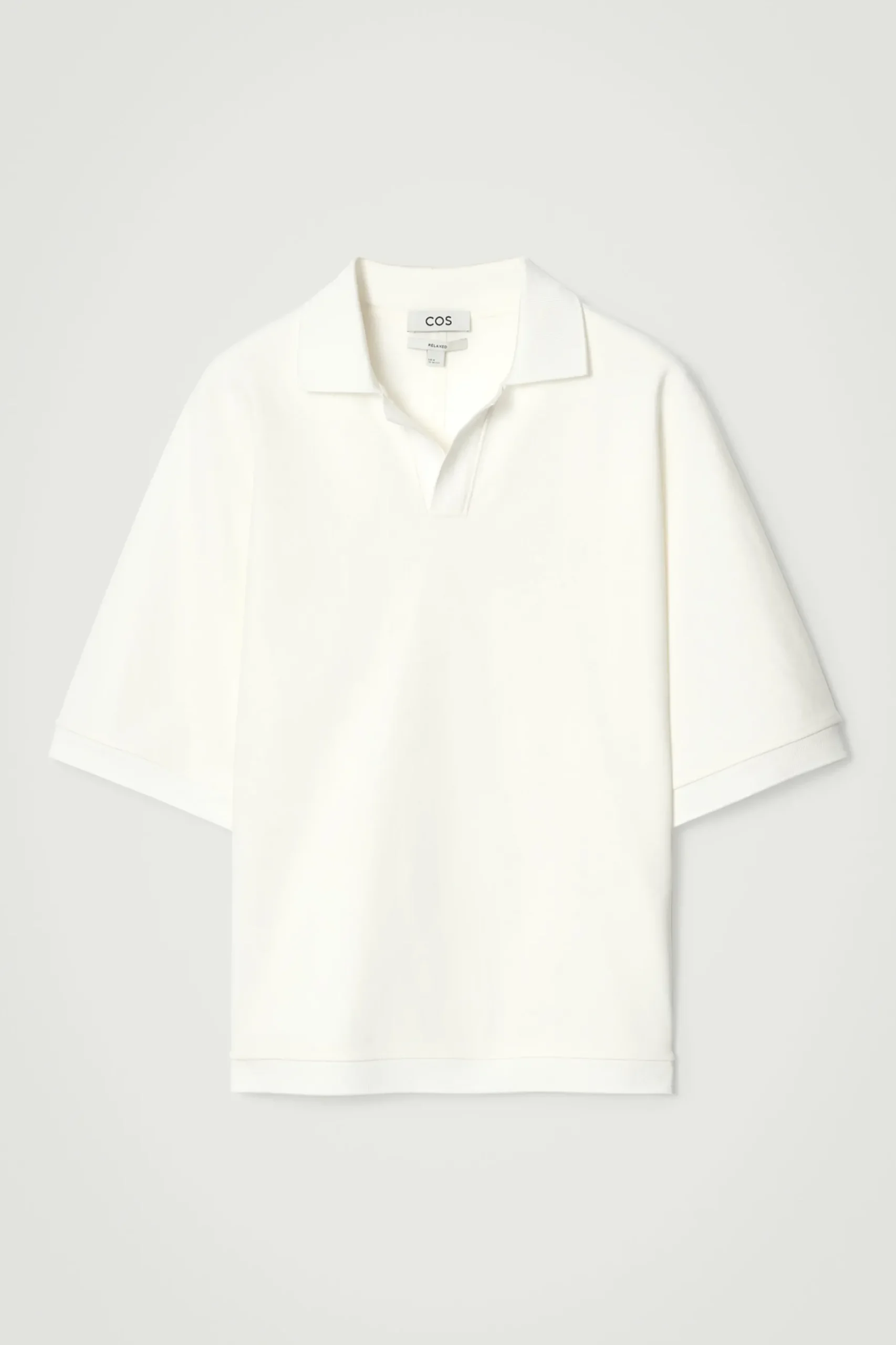 New COS LUŹNA KOSZULKA POLO Z OTWARTYM KOŁNIERZYKIEM Biały