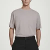 Sale COS LUŹNY T-SHIRT Z BAWEŁNY Jasnoszary