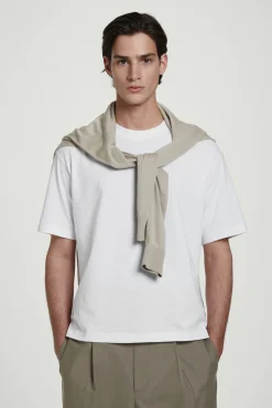 Fashion COS LUŹNY T-SHIRT Z BAWEŁNY Biały