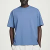 Discount COS LUŹNY T-SHIRT Z BAWEŁNY Niebieski