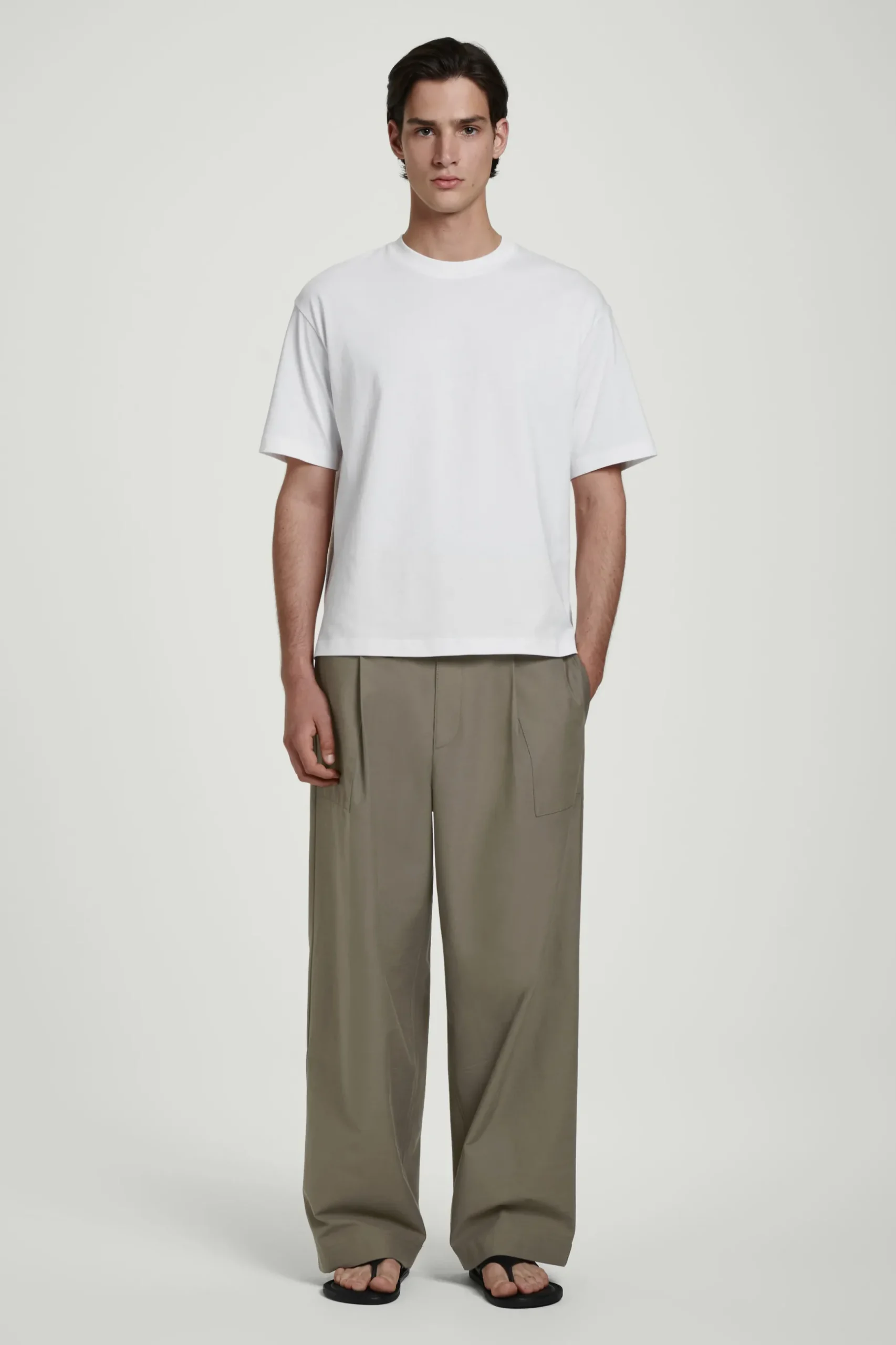 Fashion COS LUŹNY T-SHIRT Z BAWEŁNY Biały
