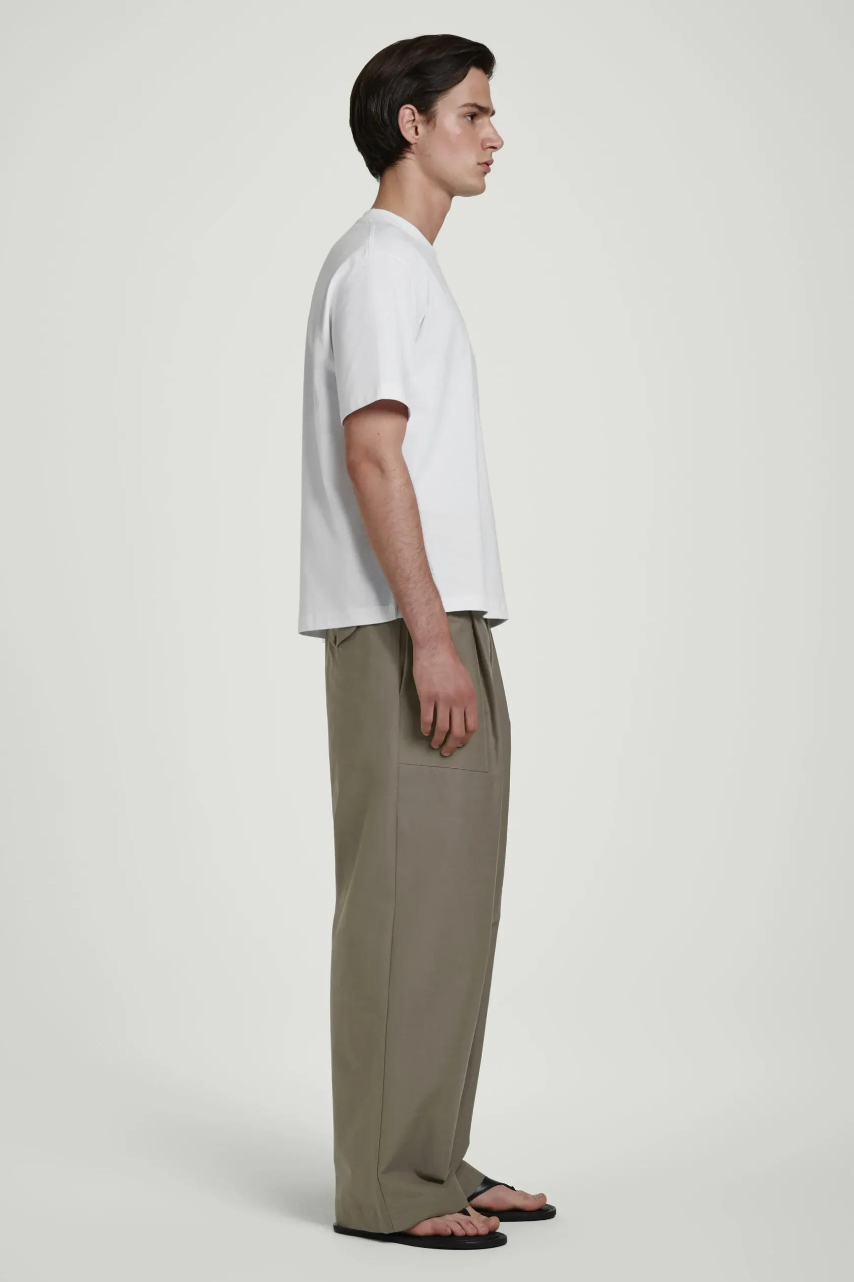 Fashion COS LUŹNY T-SHIRT Z BAWEŁNY Biały