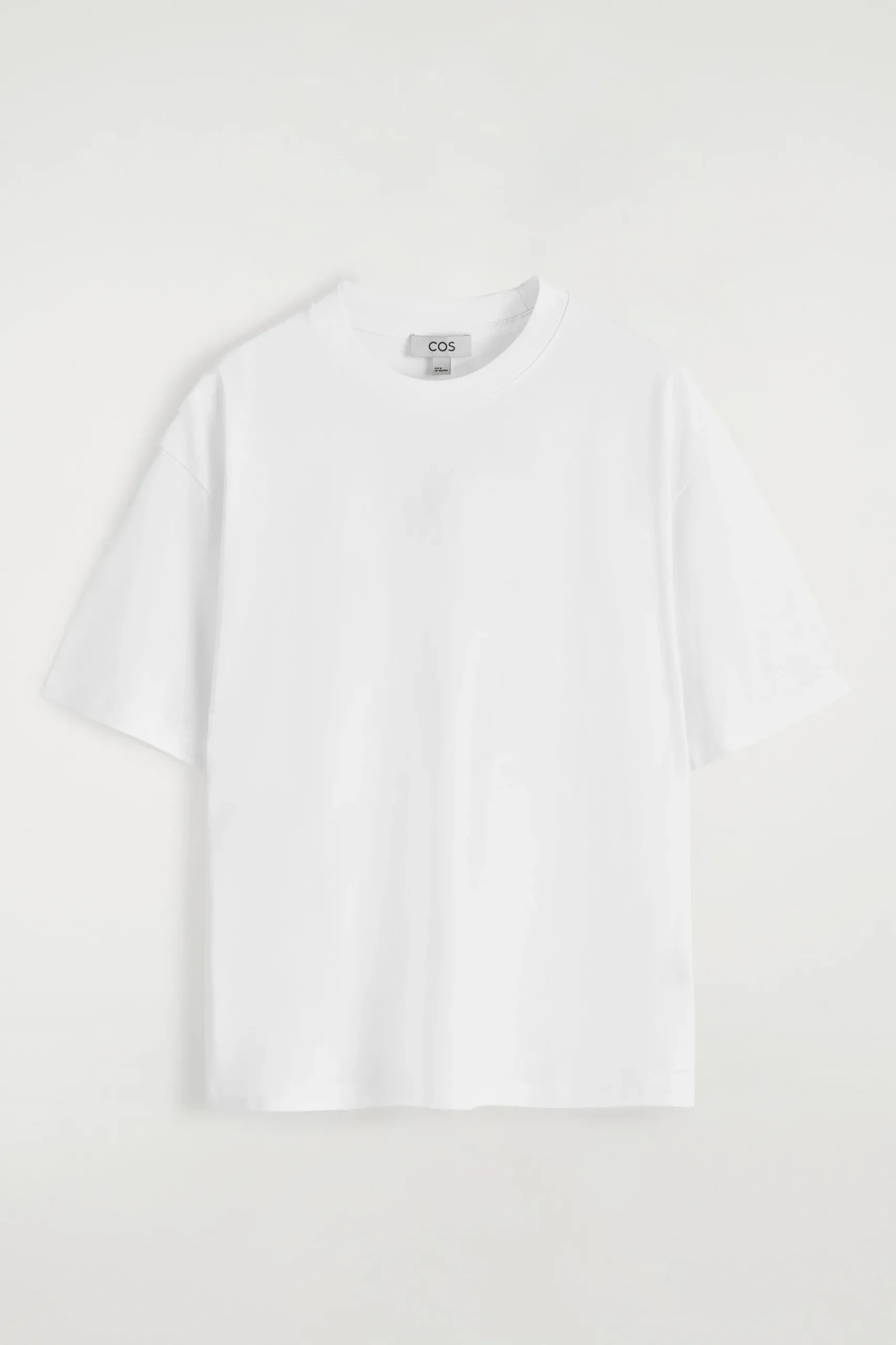 Fashion COS LUŹNY T-SHIRT Z BAWEŁNY Biały