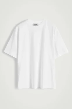 Outlet COS LUŹNY T-SHIRT Z BAWEŁNY Biały