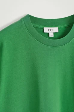 Clearance COS LUŹNY T-SHIRT Z BAWEŁNY Zielony