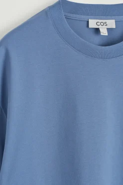 Discount COS LUŹNY T-SHIRT Z BAWEŁNY Niebieski