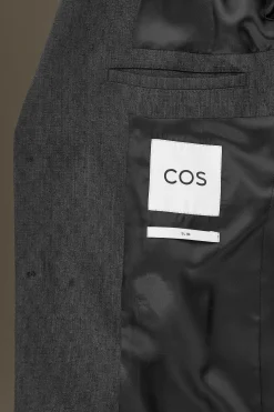 Outlet COS MARYNARKA Z ŻAKARDOWEJ WEŁNY TYPU SLIM FIT Greymélange