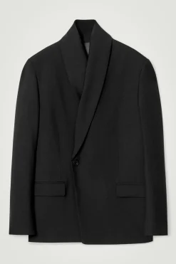 Online COS MARYNARKA Z SZALOWYM KOŁNIERZEM – RELAXED FIT Czarny