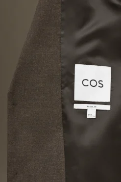 Sale COS MARYNARKA Z WEŁNIANEJ FLANELI REGULAR FIT Ciemnobrązowymelanż