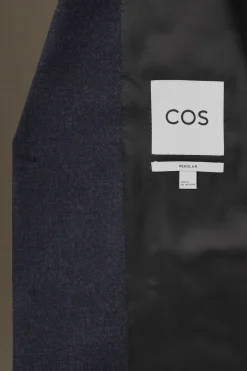 Fashion COS MARYNARKA Z WEŁNIANEJ FLANELI REGULAR FIT Granatowymelanż