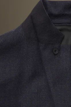Fashion COS MARYNARKA Z WEŁNIANEJ FLANELI REGULAR FIT Granatowymelanż
