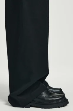 Best COS MASYWNE SKÓRZANE BUTY ŻEGLARSKIE Czarny
